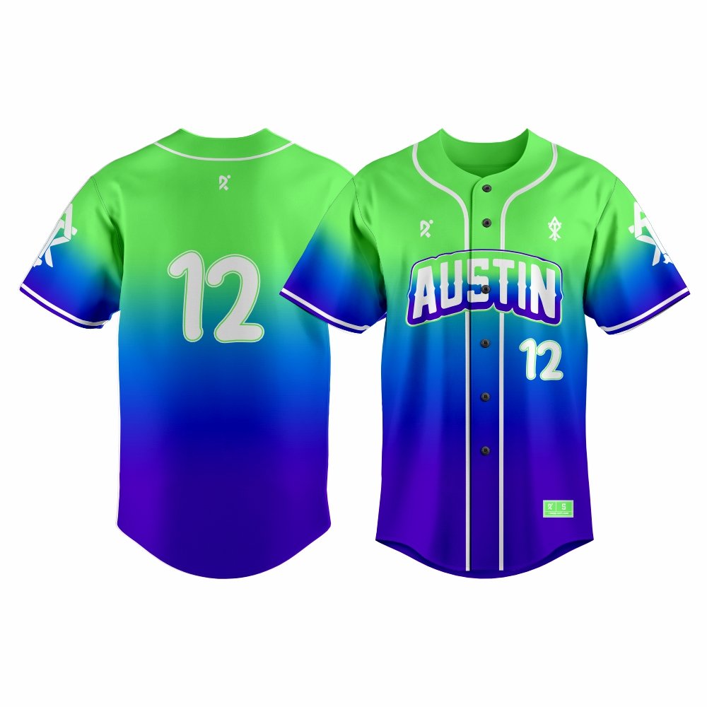 Side-by-side comparison of baseball and softball uniforms showing differences in jersey style, pants fit, and headwear for male and female athletes.